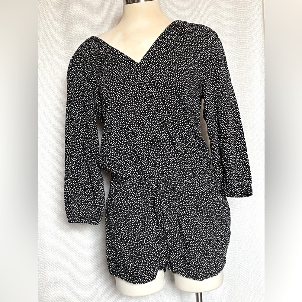 Banana Republic black and white polka dot romper